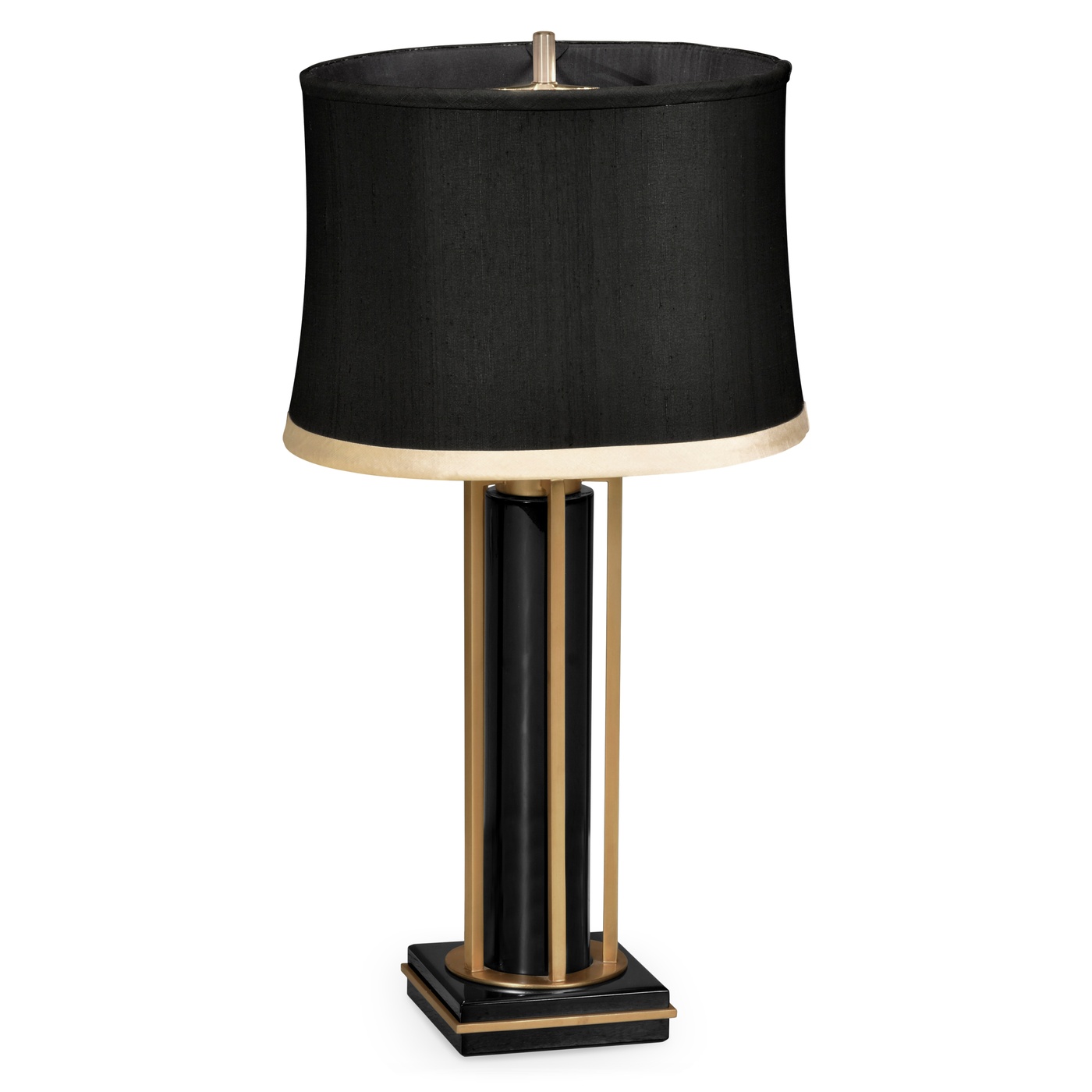 Gilded Iron Table Lamp in Smoky Black