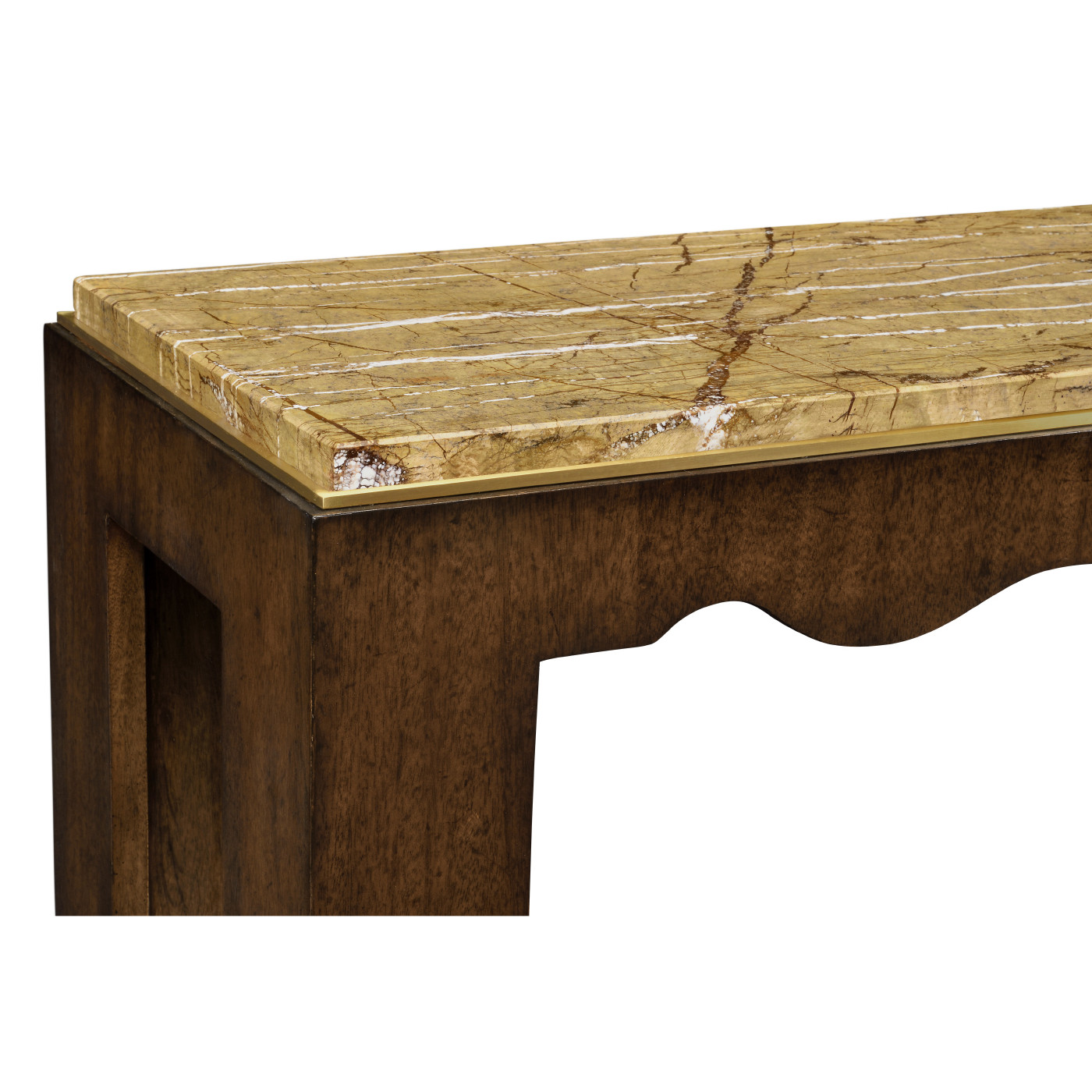 Mahogany console table with Bidasar Gold marble top