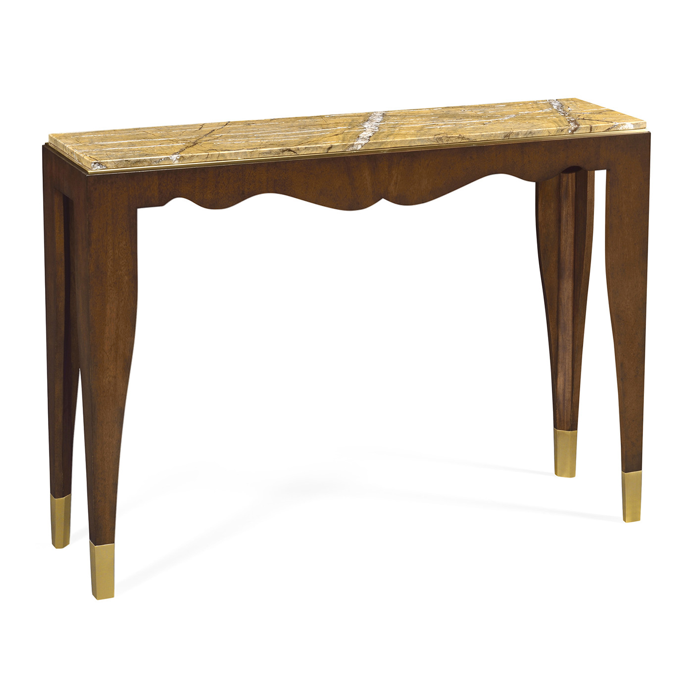 Mahogany console table with Bidasar Gold marble top