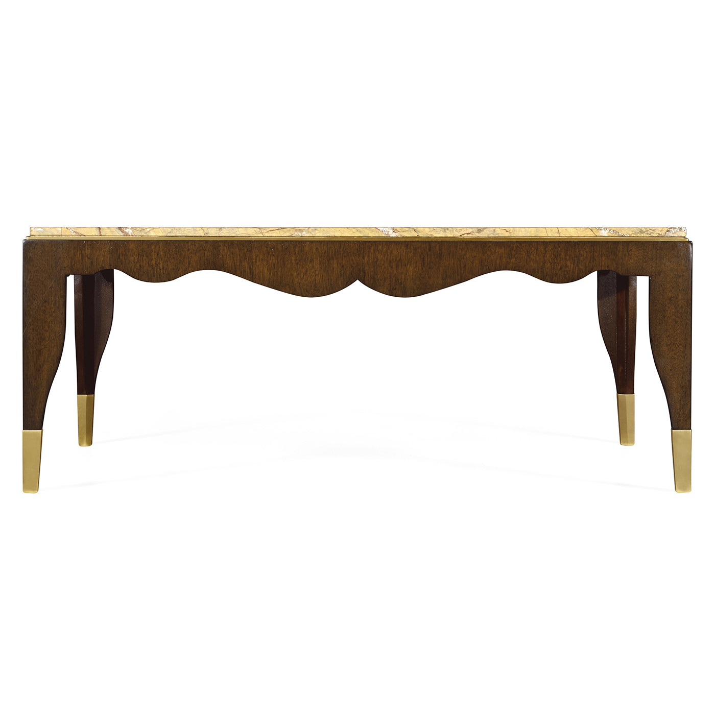 Mahogany coffee table with Bidasar Gold marble top