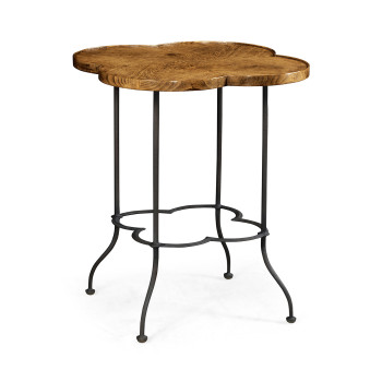 Quatrefoil Light Brown Chestnut Lamp Table