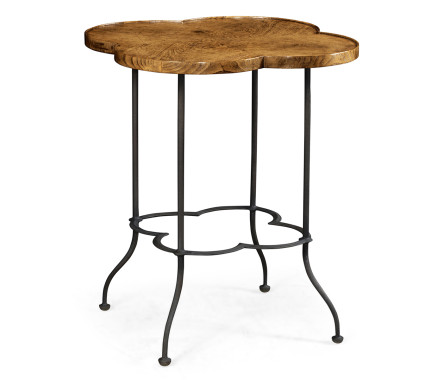 Quatrefoil Light Brown Chestnut Lamp Table