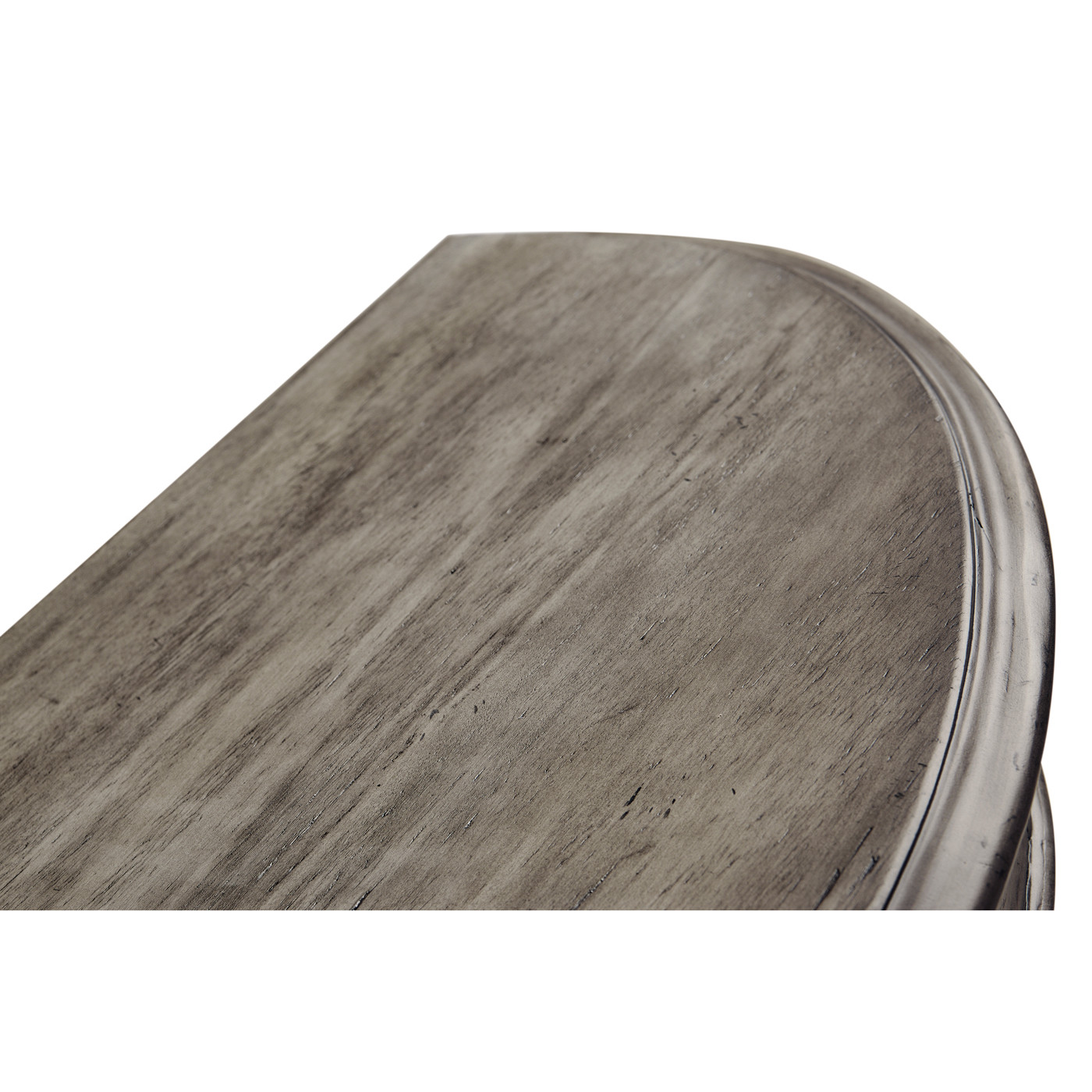 Antique Dark Grey Demilune Console Table