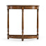 Country Walnut Demilune Console Table