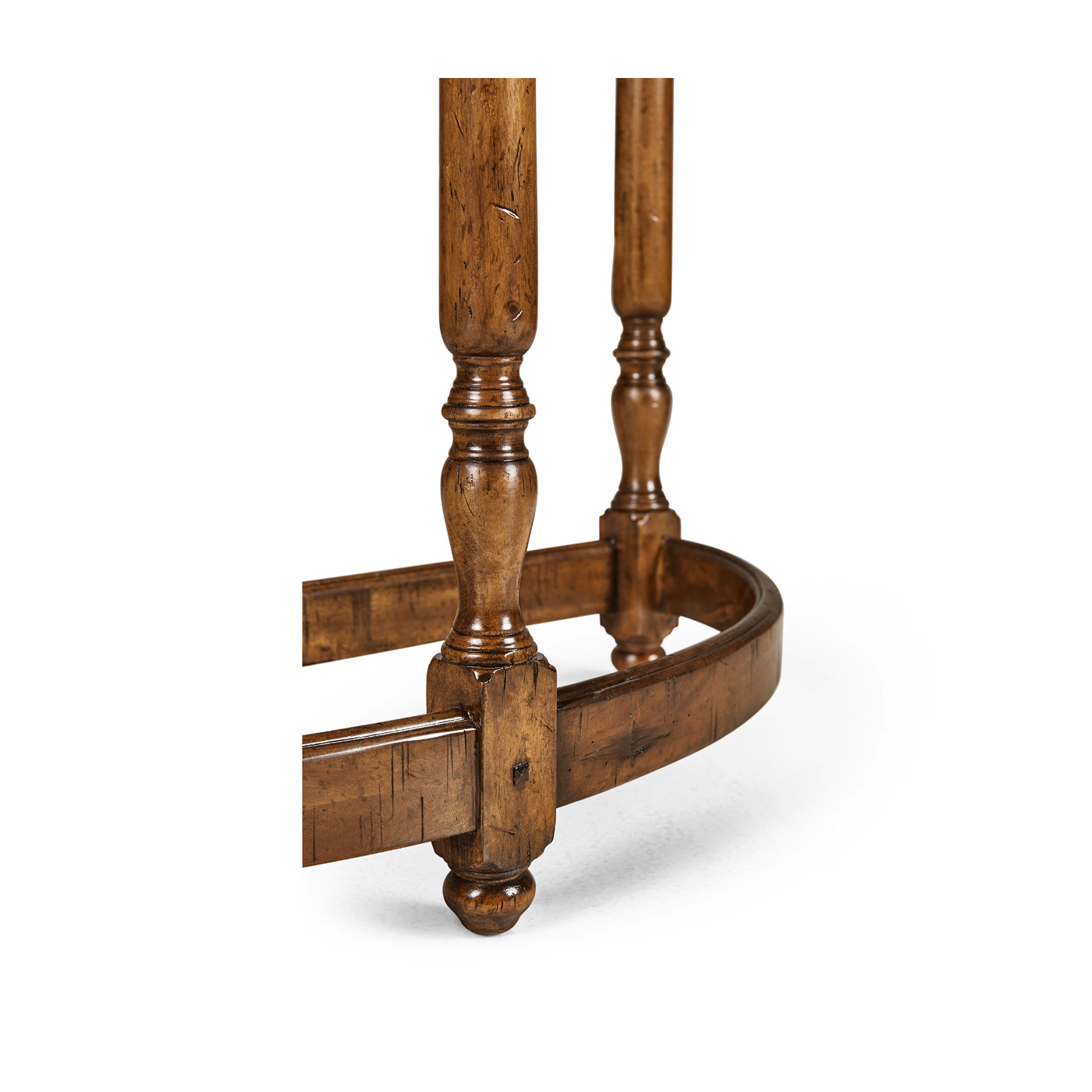 Country Walnut Demilune Console Table