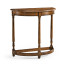 Country Walnut Demilune Console Table