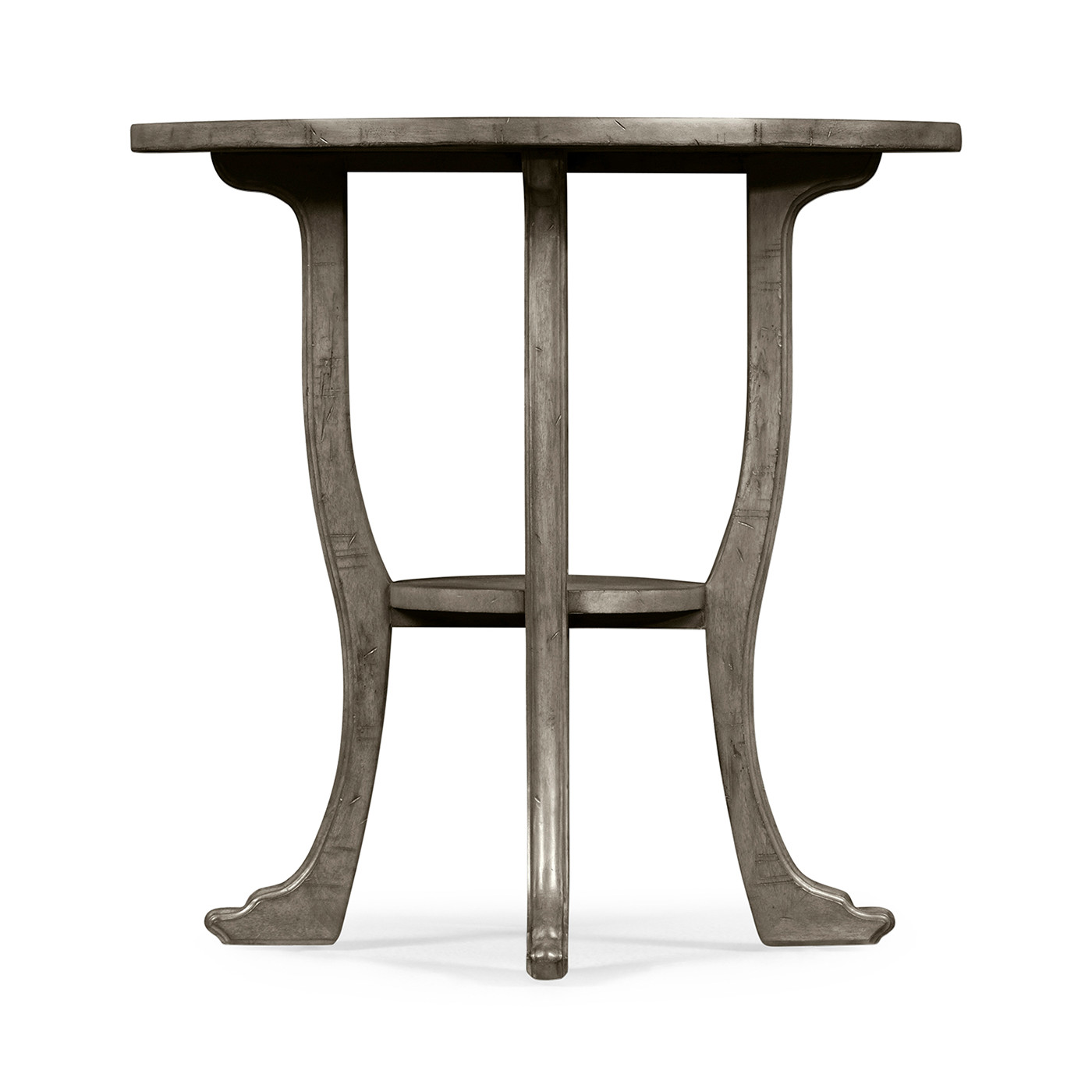 Antique Dark Grey Round Lamp Table