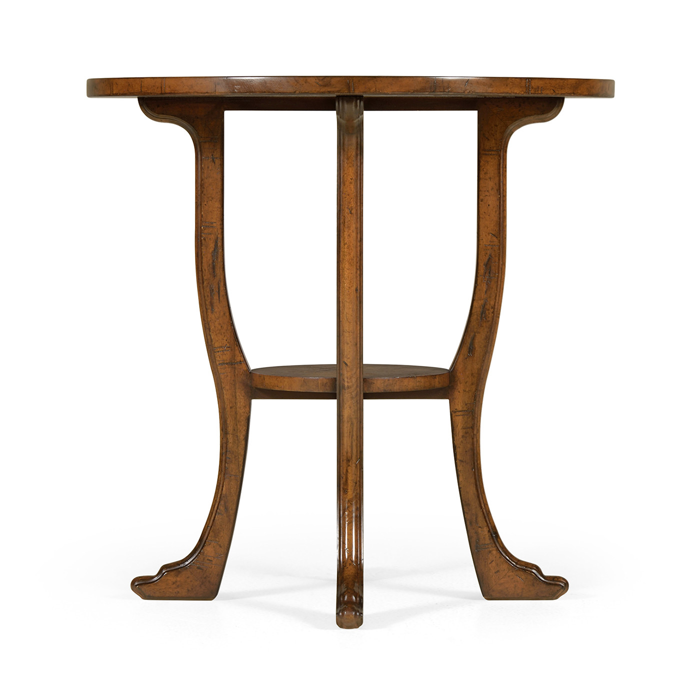 Country Walnut Round Lamp Table