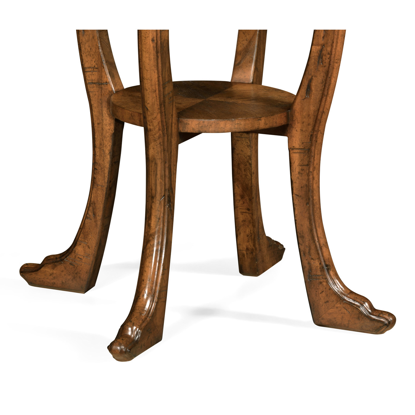 Country Walnut Round Lamp Table