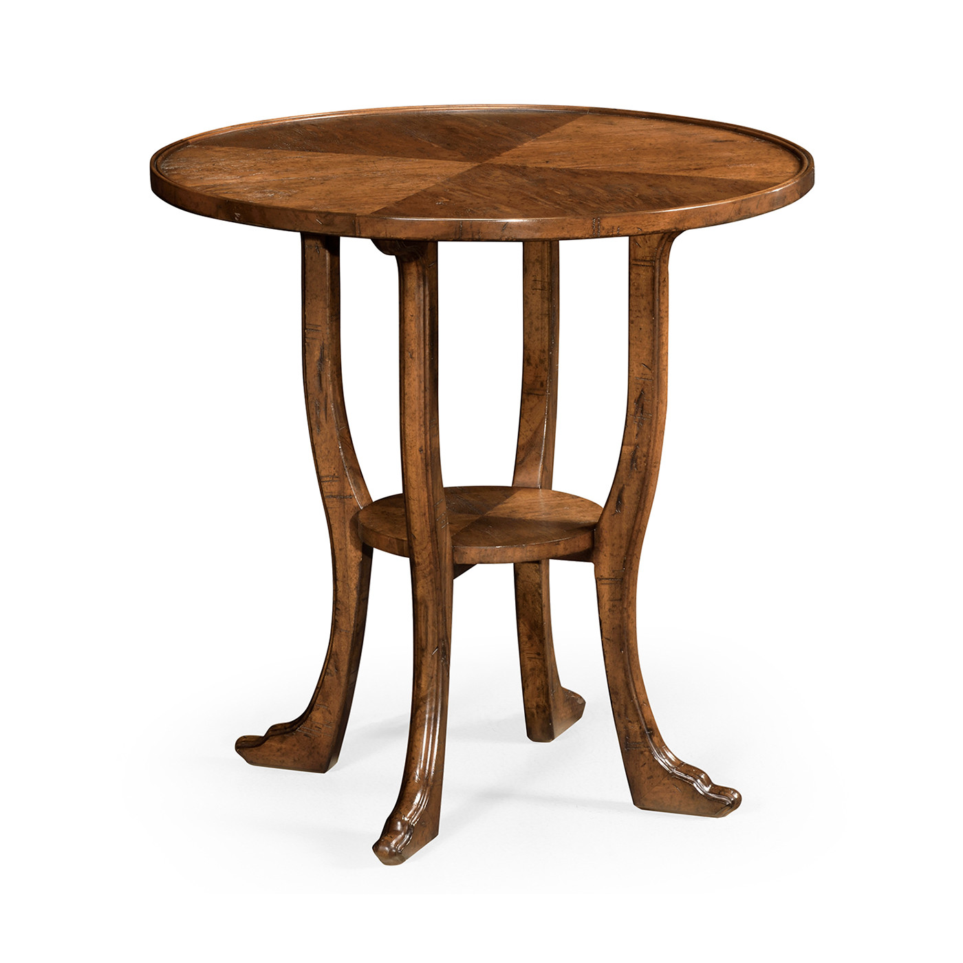 Country Walnut Round Lamp Table