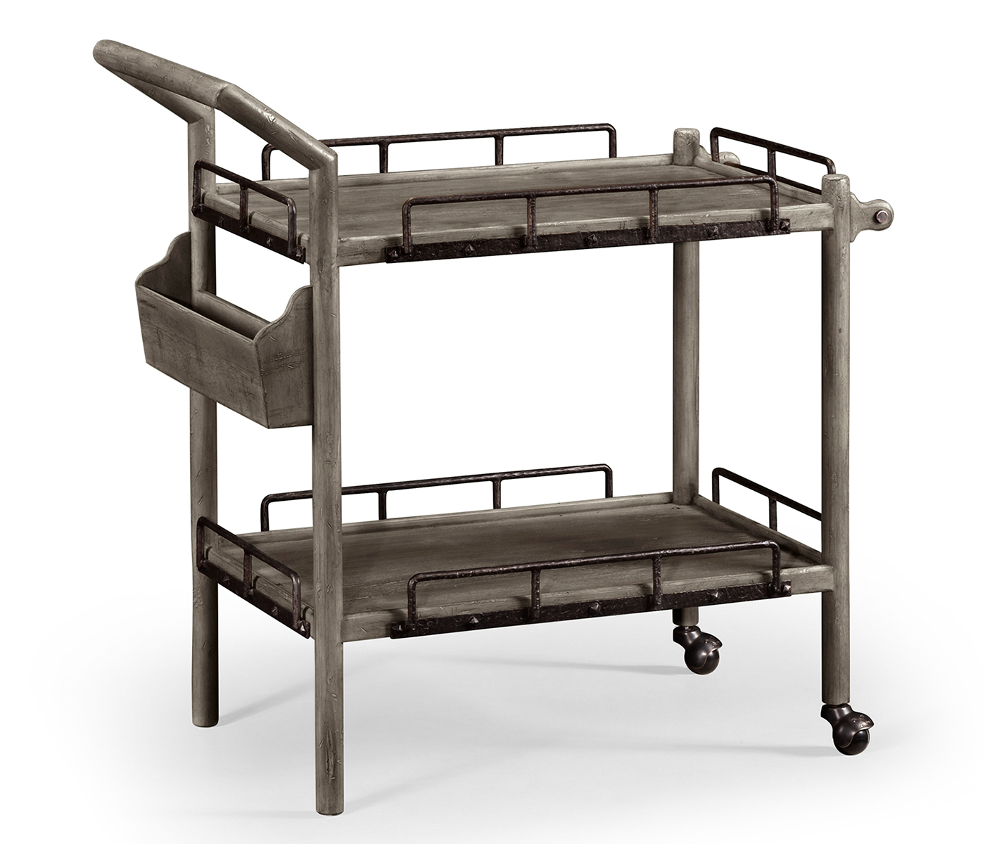 Antique Dark Grey Bar Cart