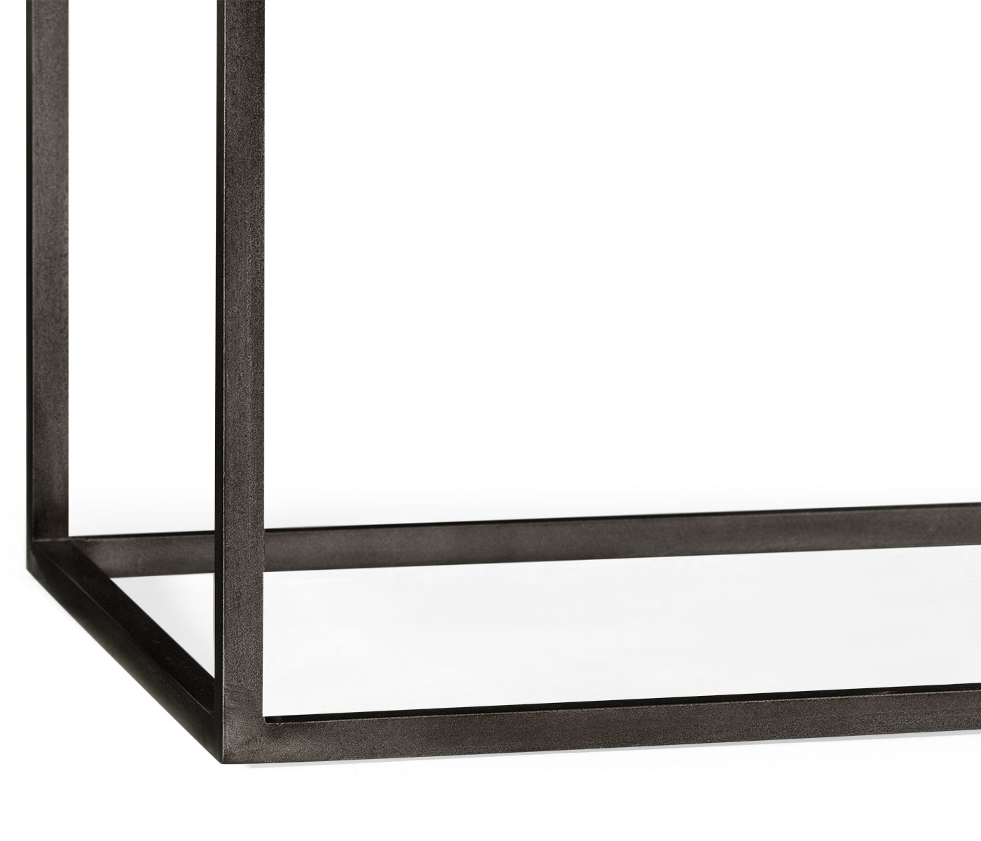 Rectangular Iron Console Table with a Black Marble Top