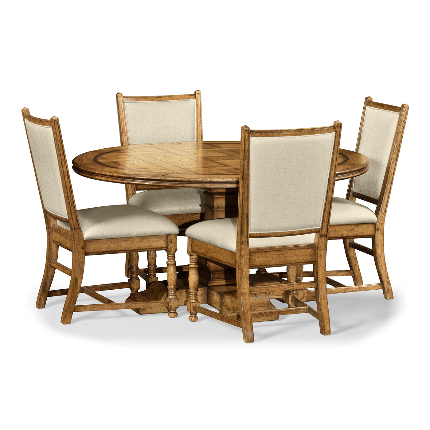 Round Light Brown Chestnut Dining Table 60