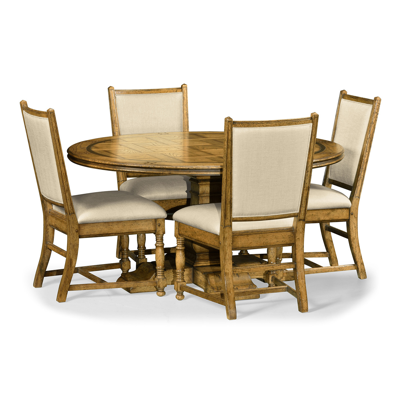 Round Light Brown Chestnut Dining Table 60
