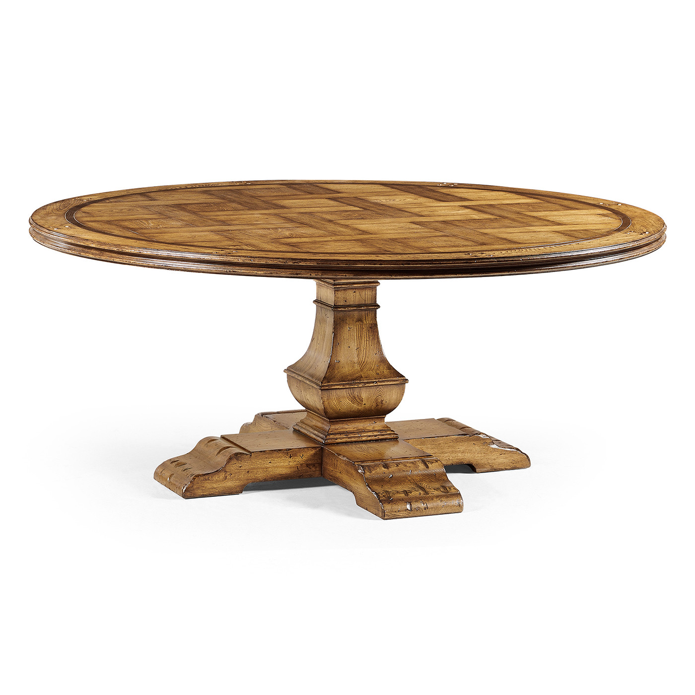 Round Light Brown Chestnut Dining Table 72