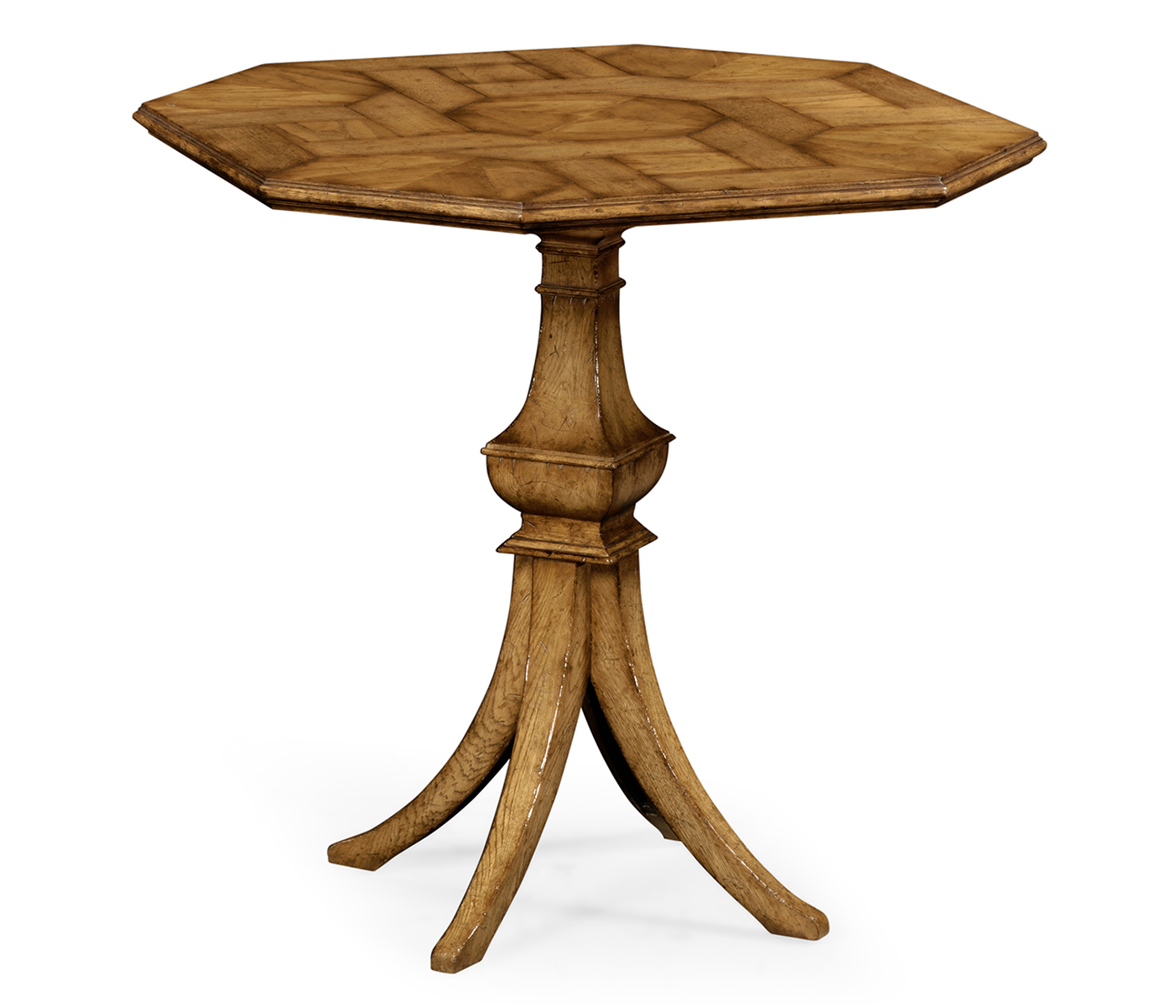 Octagonal Light Brown Chestnut Lamp Table