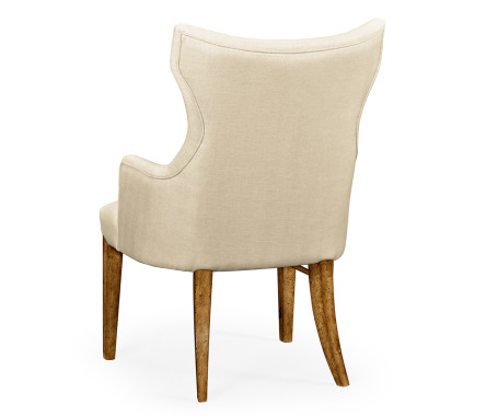 High Back Light Brown Chestnut Winged Arm Chair