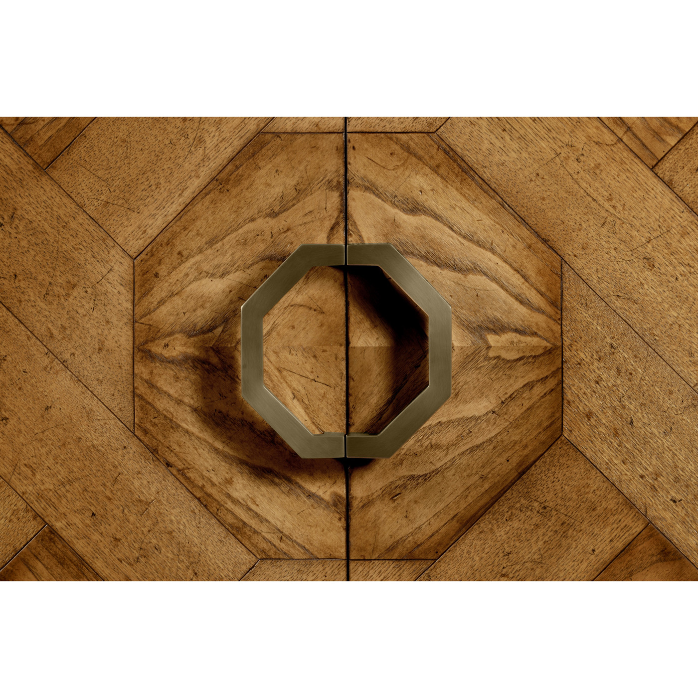 Geometric Light Brown Chestnut Drinks Cabinet