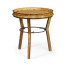 Round Light Brown Chestnut & Rattan Side Table