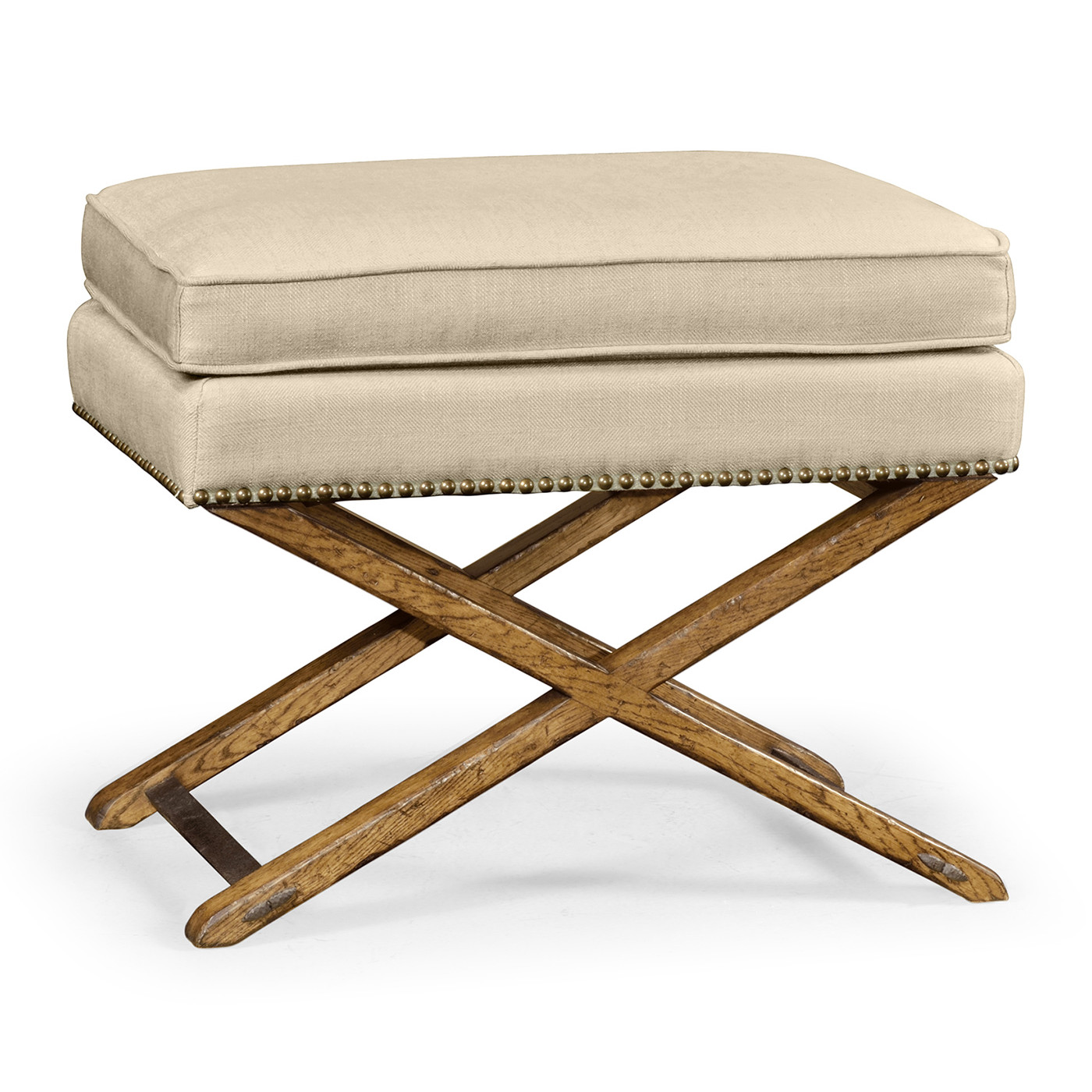 Rectangular Light Brown Chestnut Stool