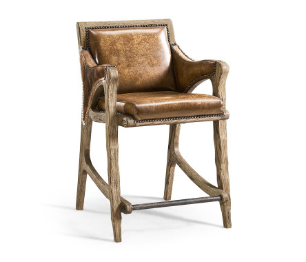 Echo Canyon Leather & Hide Counter Stool