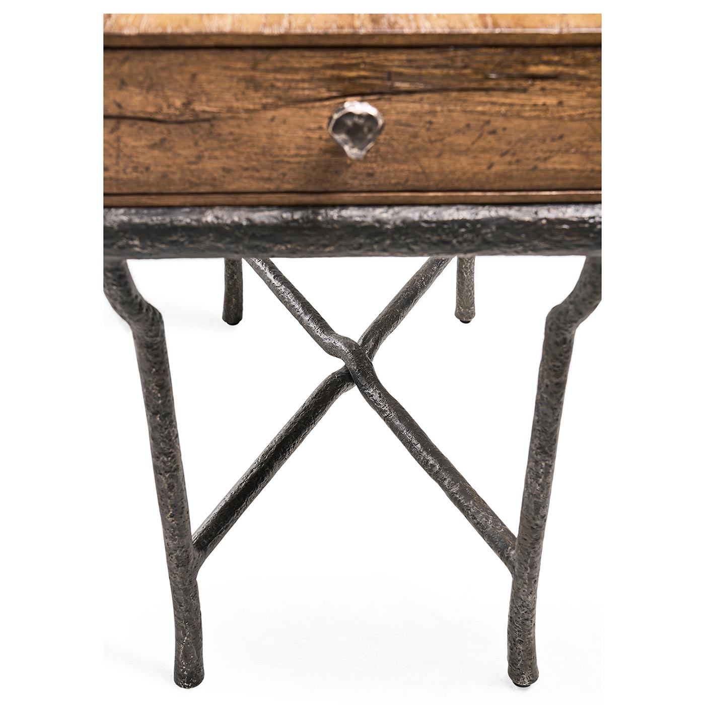 Forge Iron Storage Side Table