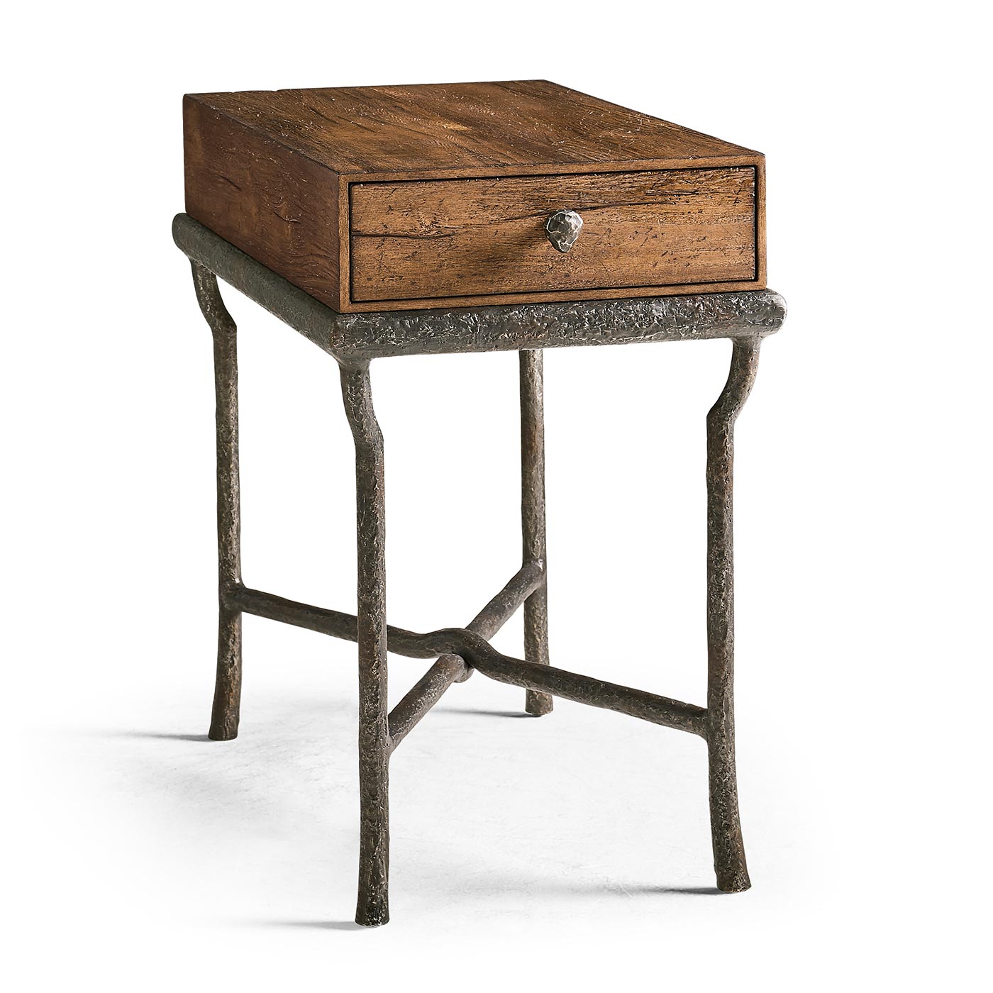Forge Iron Storage Side Table
