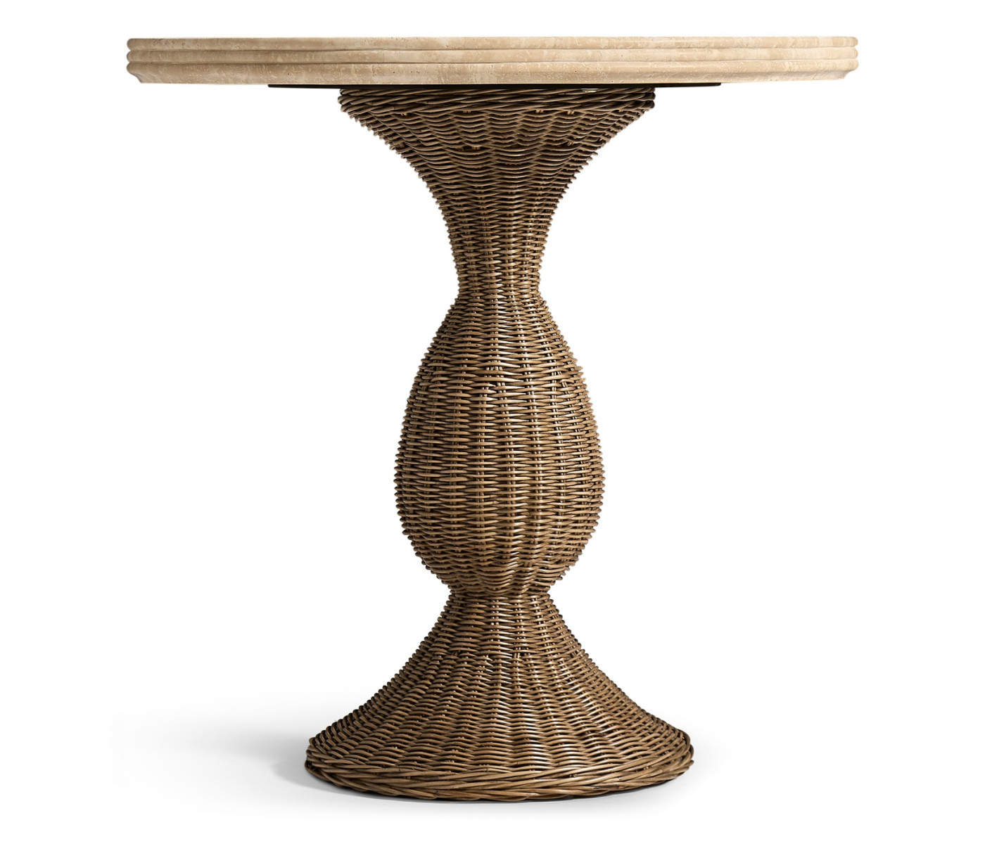Palm Court Round Travertine Accent Table