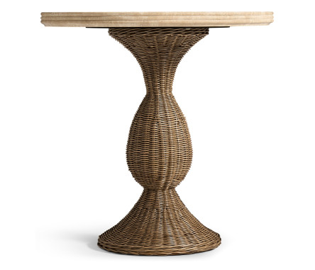 Palm Court Round Travertine Accent Table