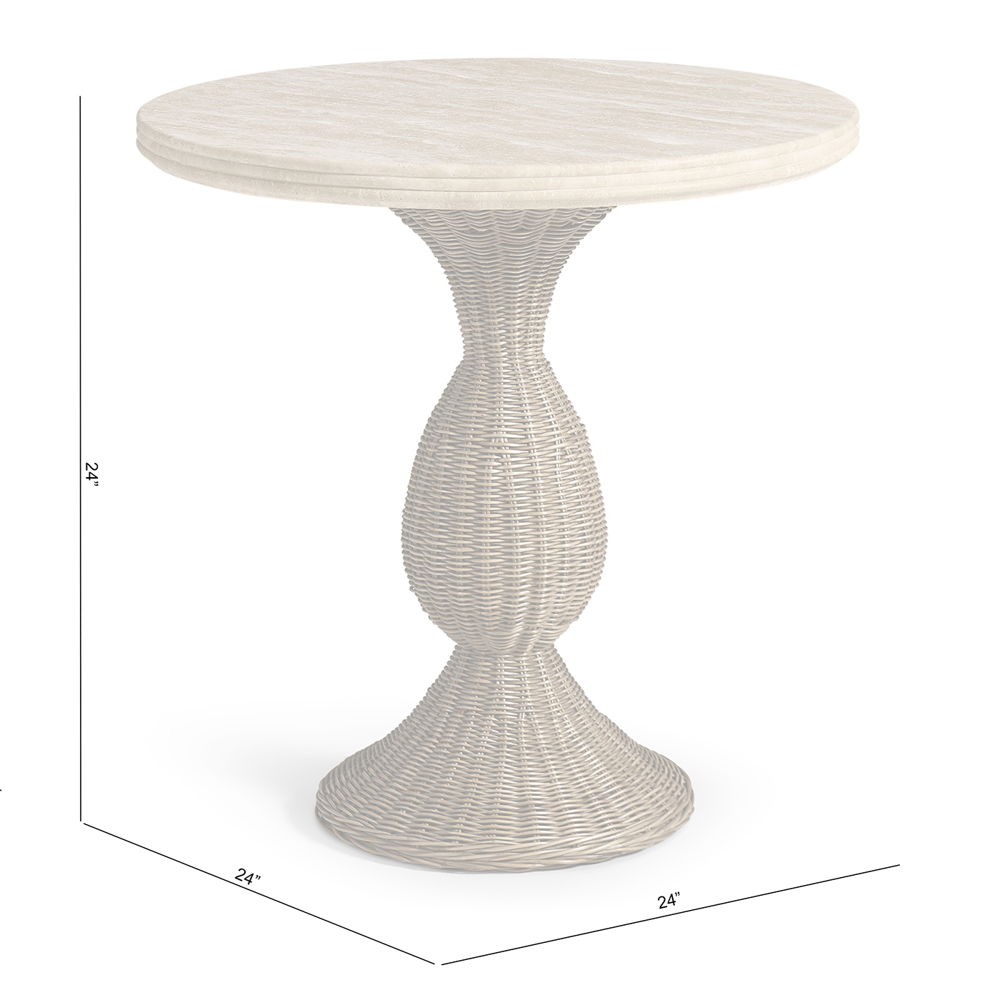 Palm Court Round Travertine Accent Table