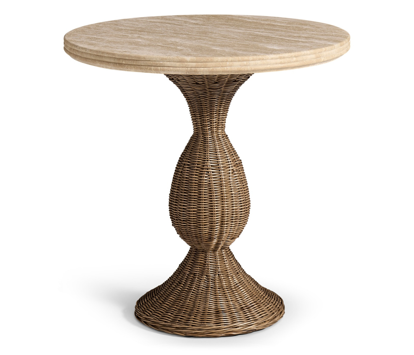 Palm Court Round Travertine Accent Table