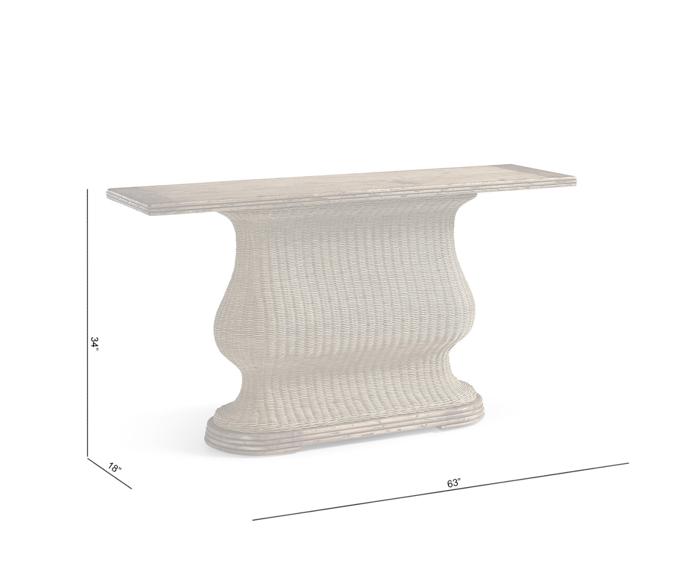 Palm Court Rattan Console Table