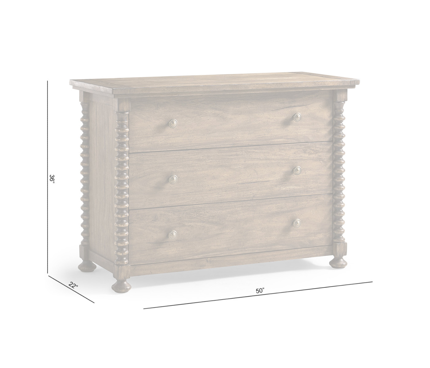 Tamarisk Three Drawer Chest