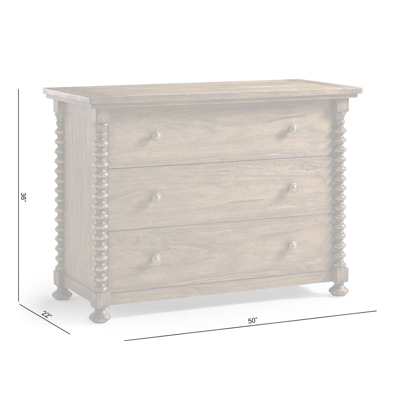 Tamarisk Three Drawer Chest