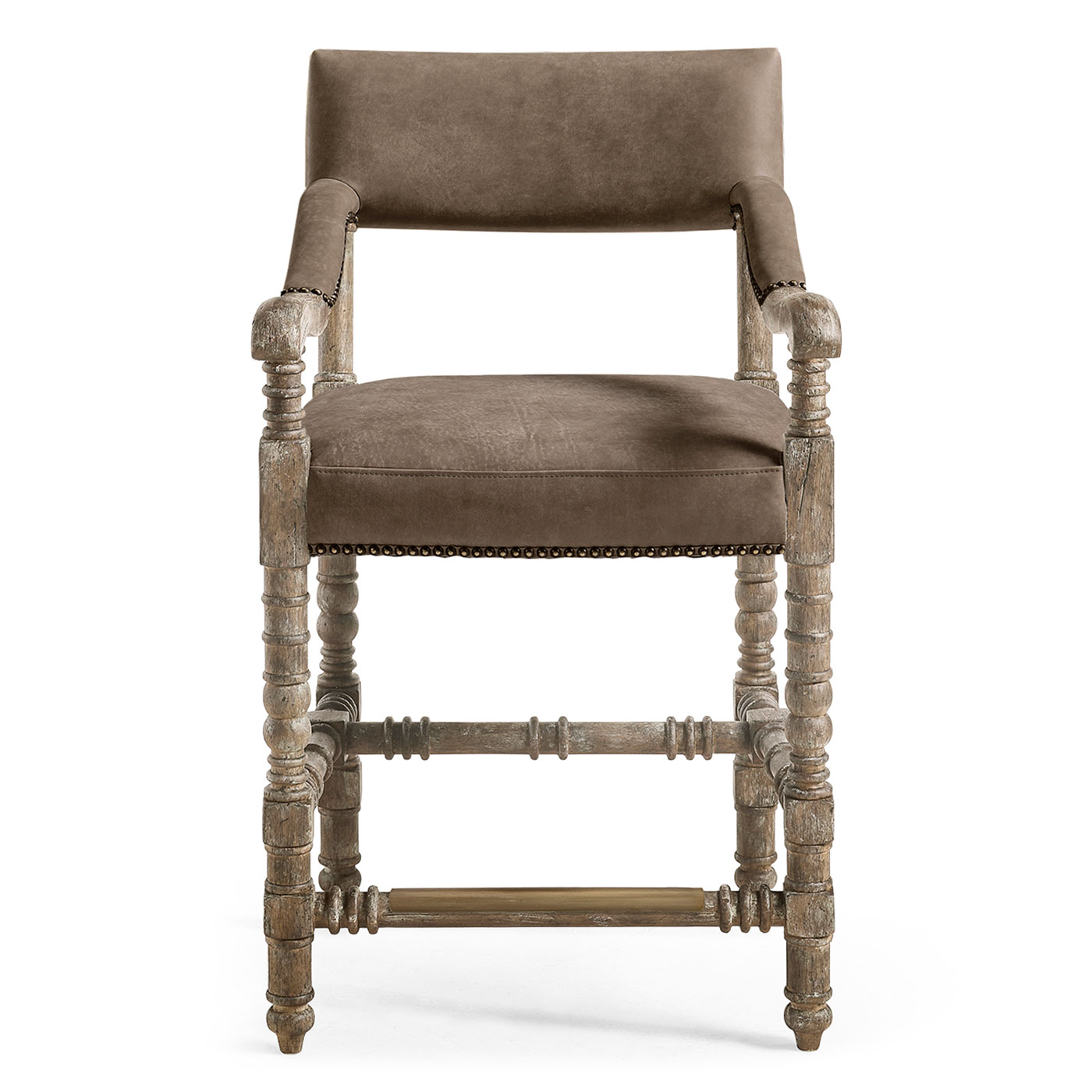Caldera Light Leather Arm Chair Counter Stool