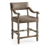 Caldera Light Leather Arm Chair Counter Stool
