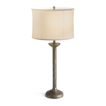 Hammered White Brass Table Lamp