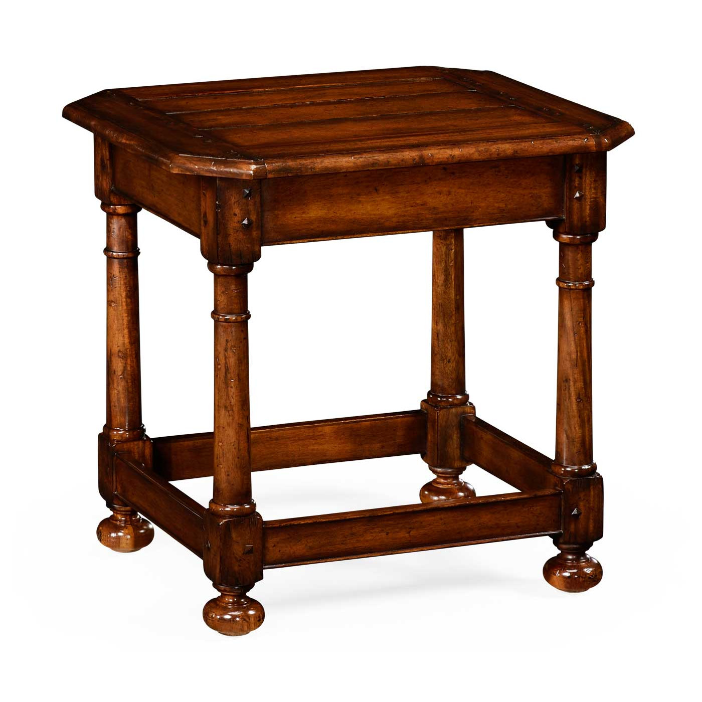 Octagonal dark walnut side table