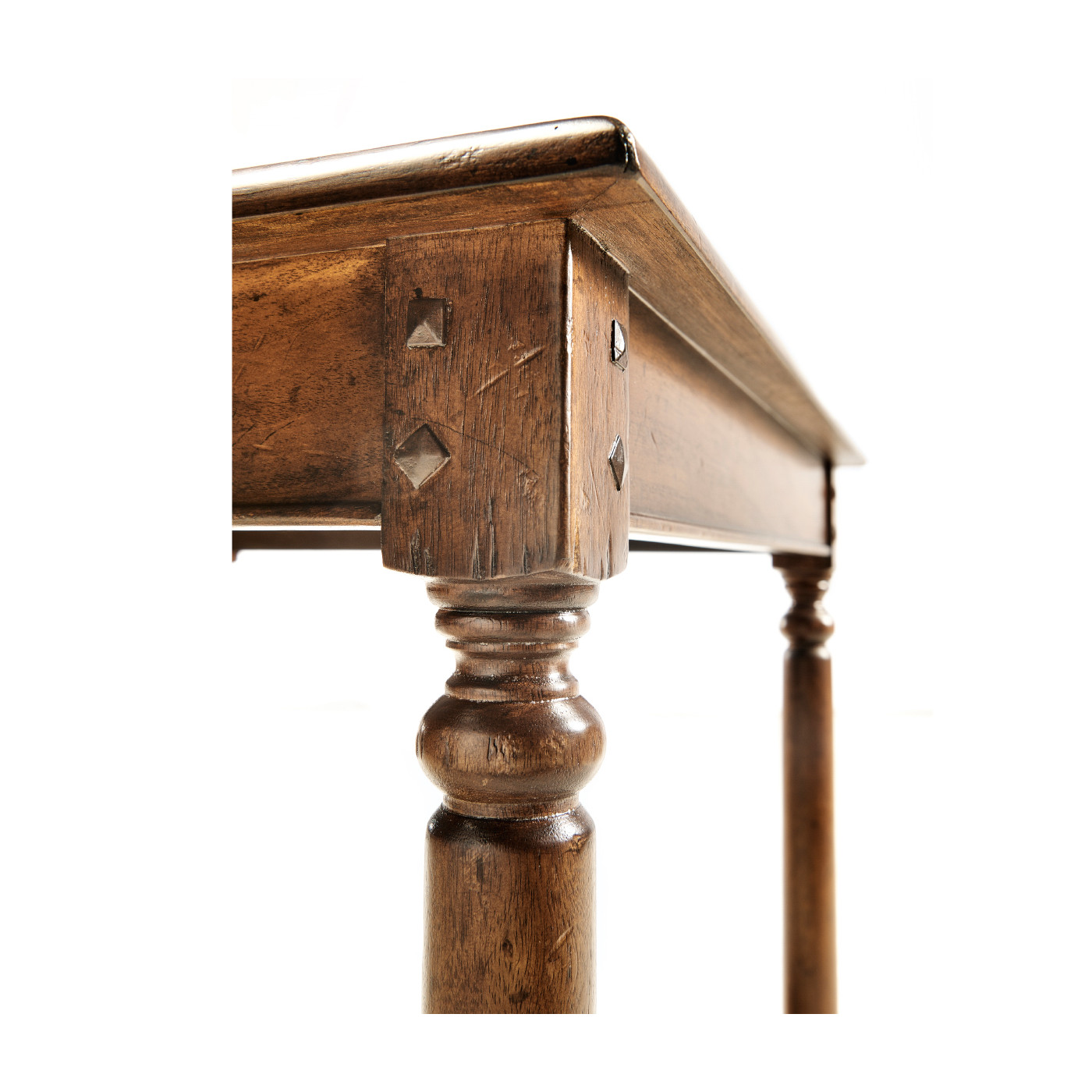 Square Parquet Topped Side Table with Undertier