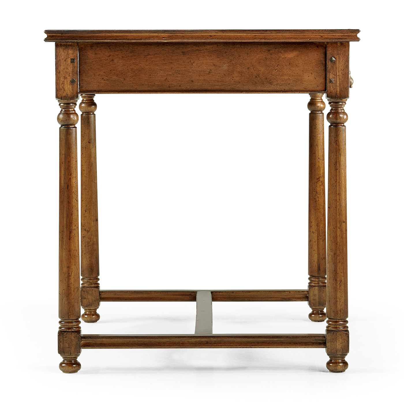 Rectangular parquet side table with drawer