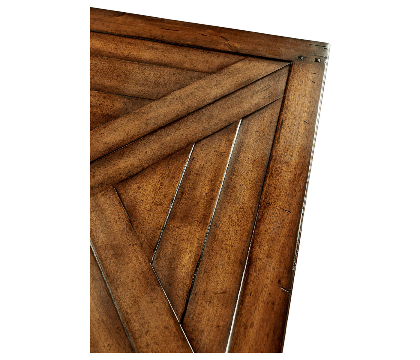 Rectangular parquet side table with drawer