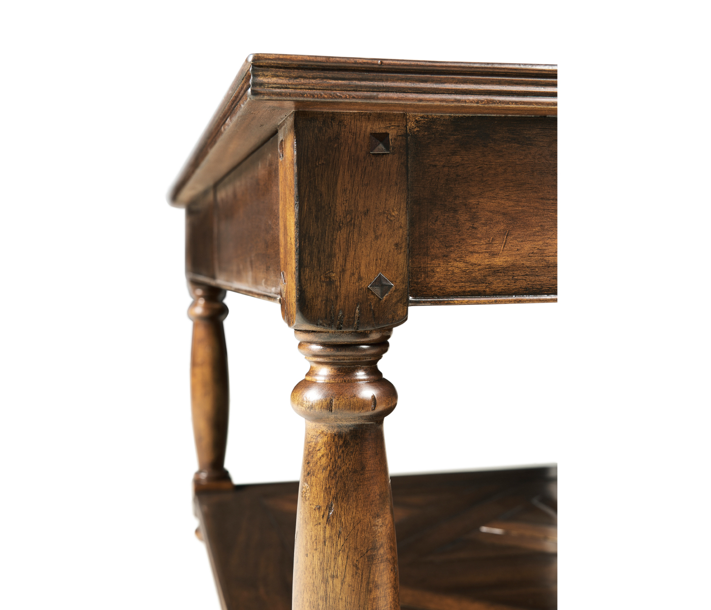 Square parquet topped coffee table