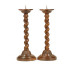 Pair of Twisted Walnut Candlesticks
