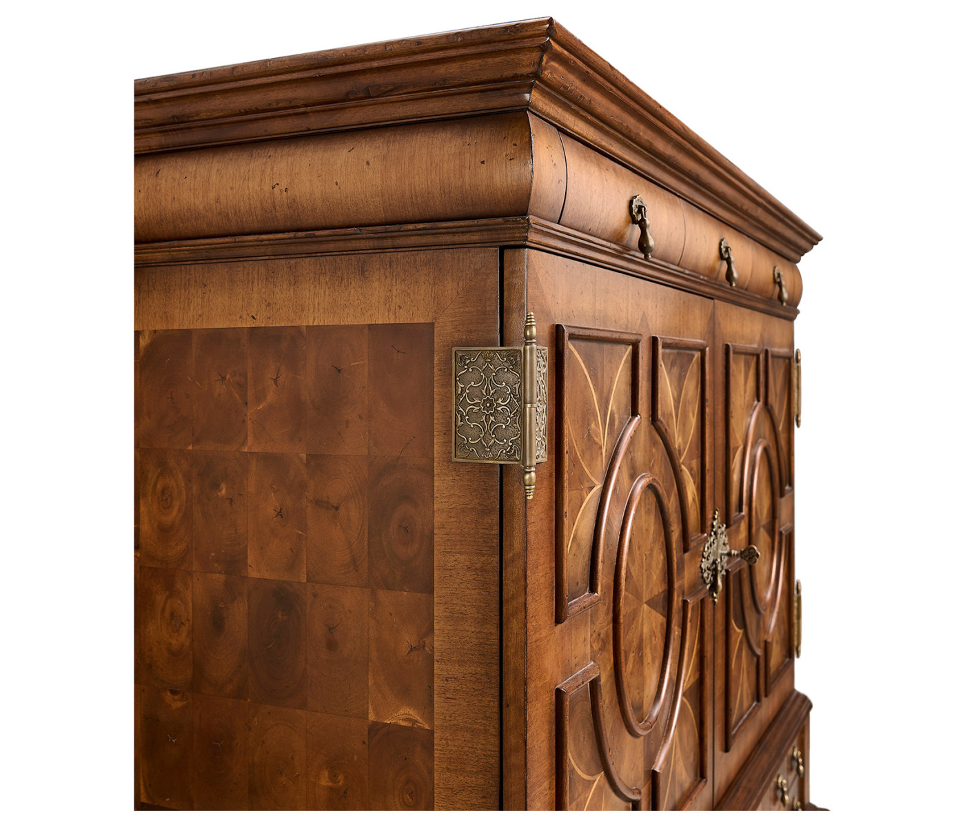 William & Mary Walnut & Oyster Secrétaire Cabinet 