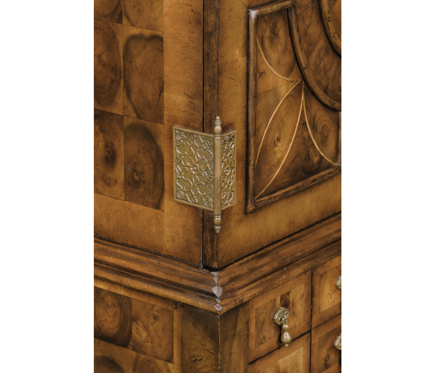 William & Mary Walnut & Oyster Secrétaire Cabinet 