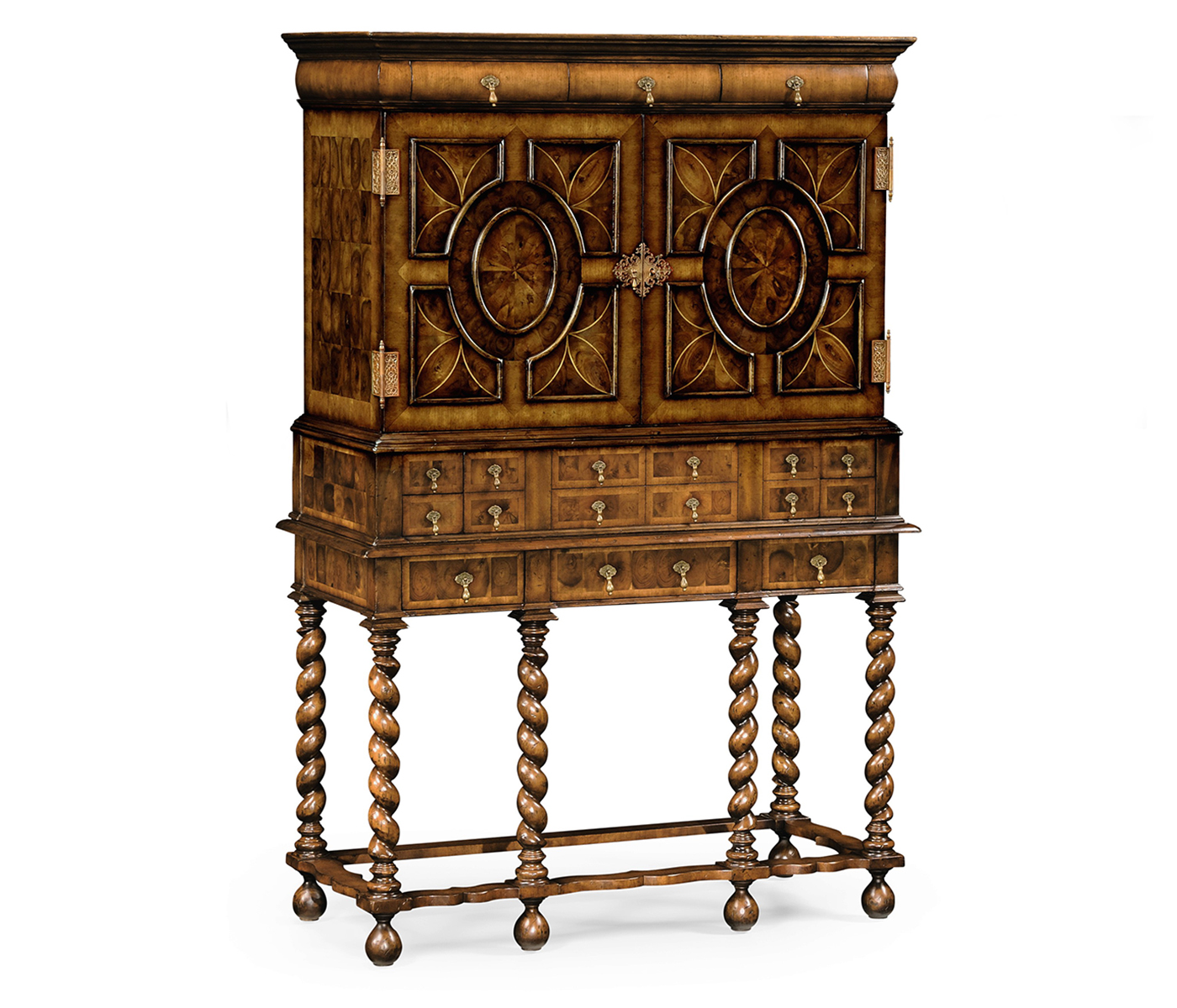 William & Mary Walnut & Oyster Secrétaire Cabinet 