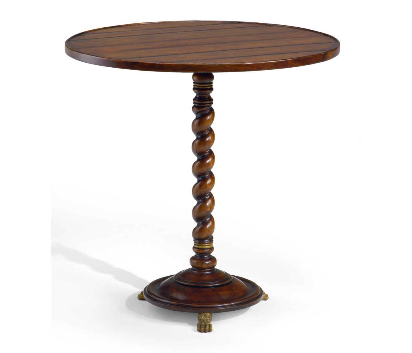 Pedestal table with carved post and solid top