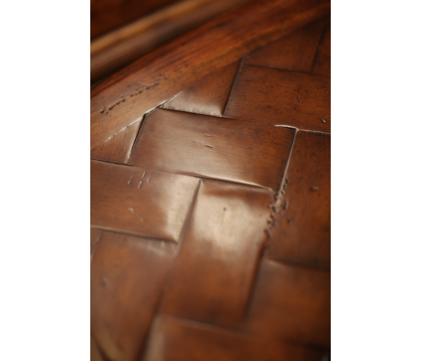 Square French provincial walnut coffee table