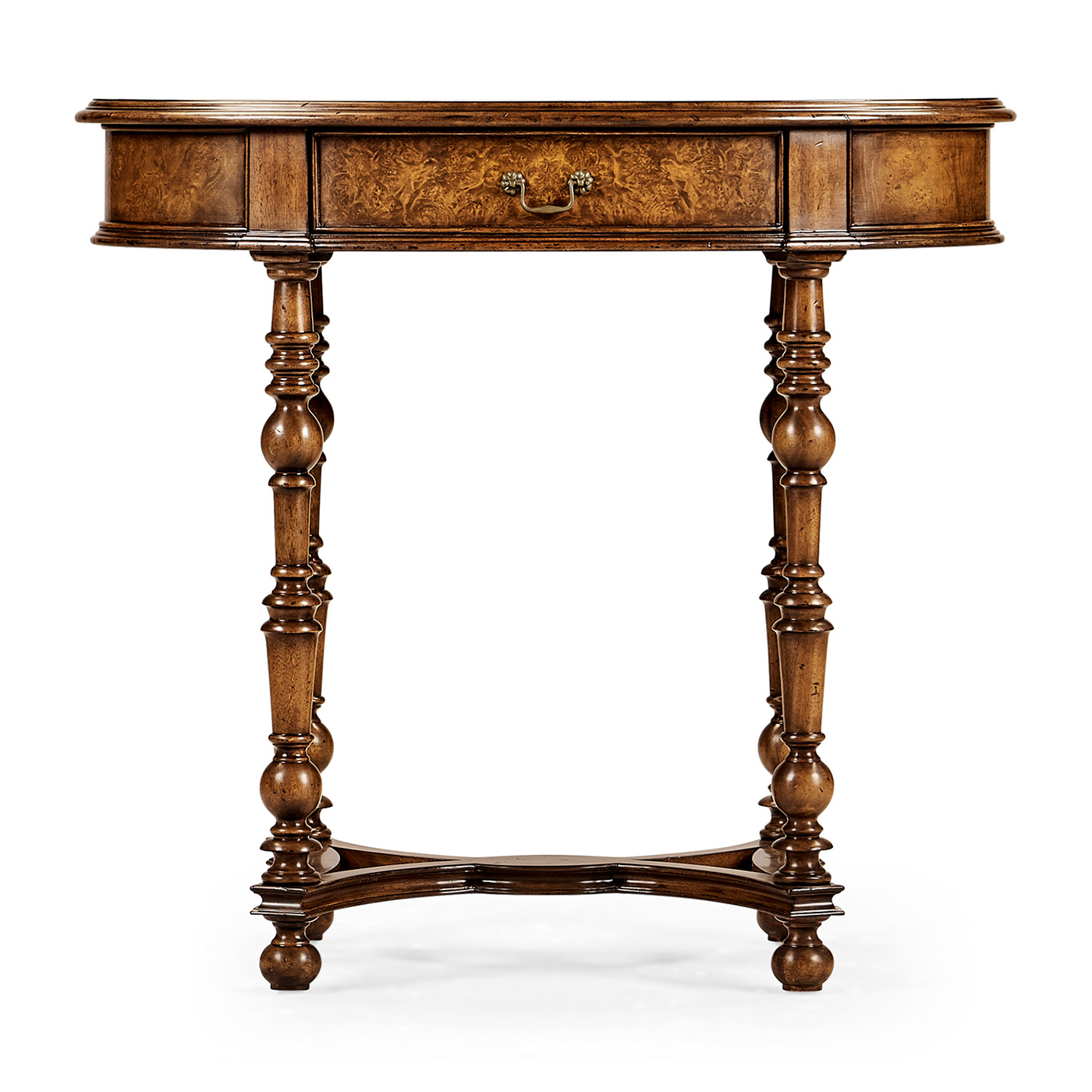 Oval marquetry side table