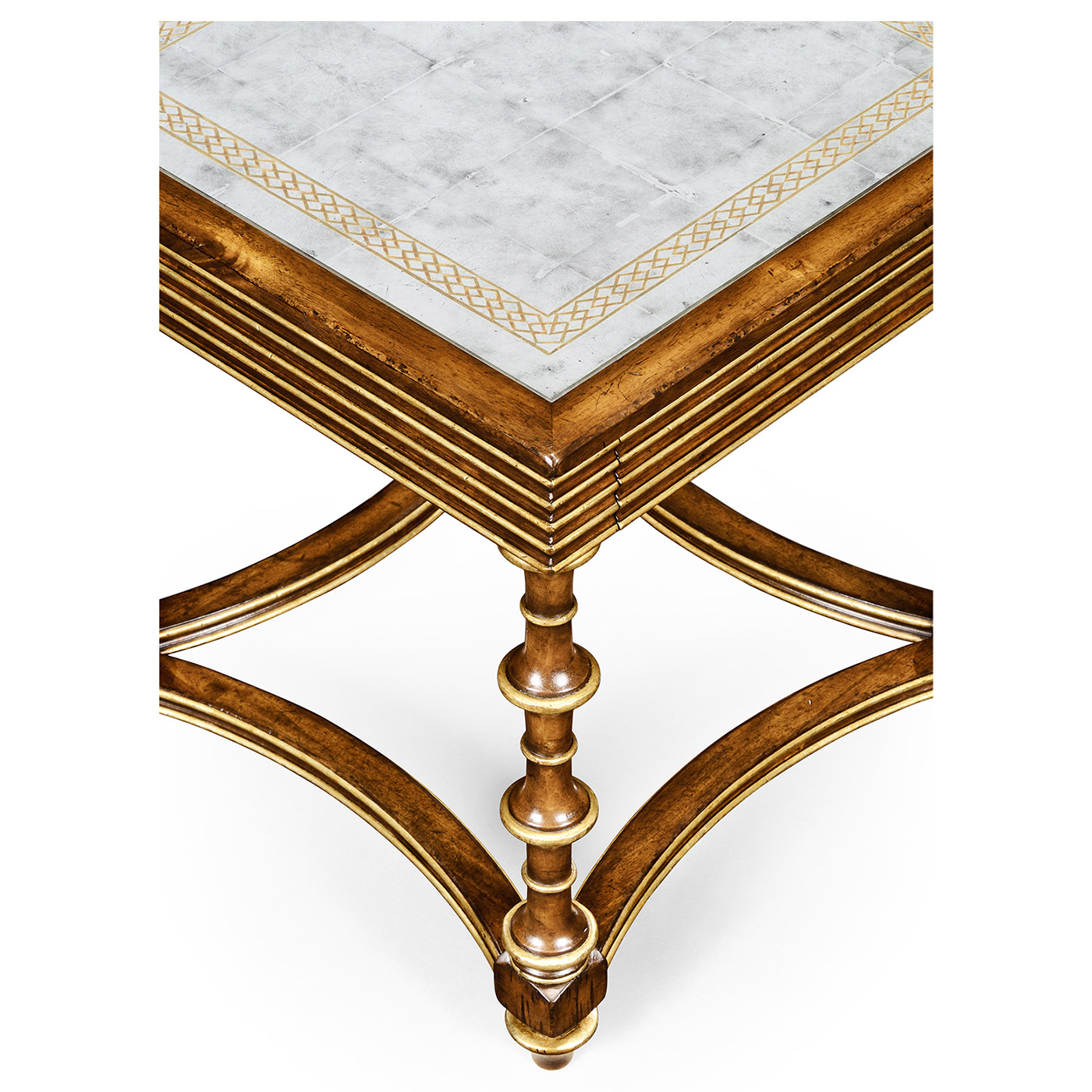 Walnut and Églomisé Side Table